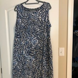 Blue and beige patterned dress size 1X